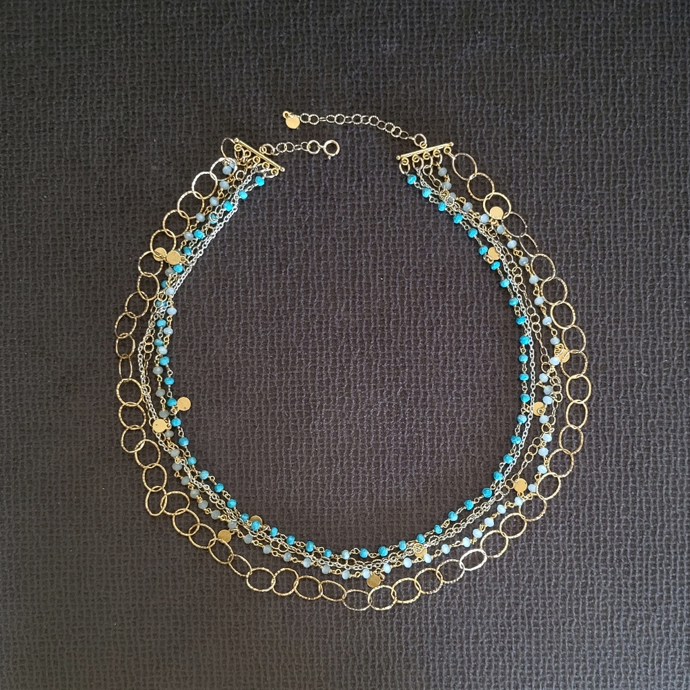 Five🖐 Strand Necklace Statement Necklace - Picture 6 of 16